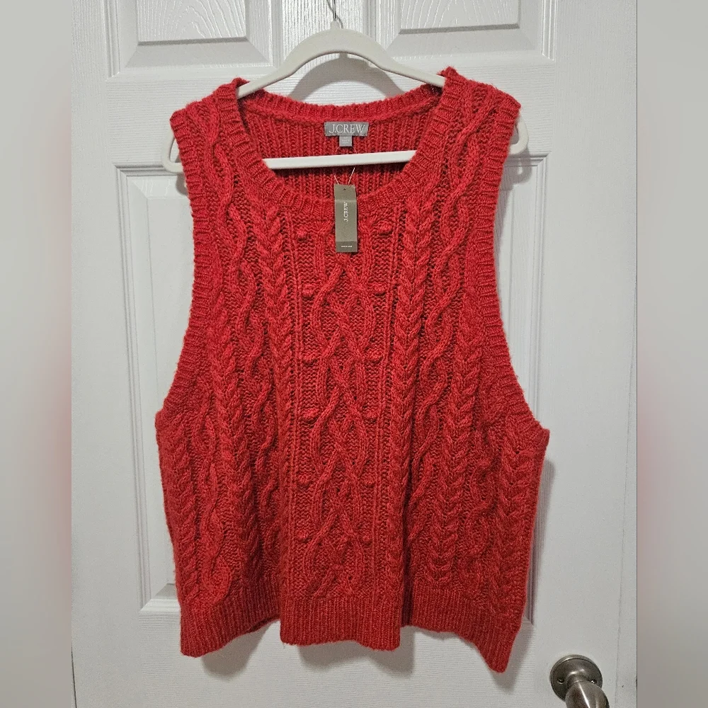 J.Crew Cropped Cable Knit Sweater Shell 3X NWT
